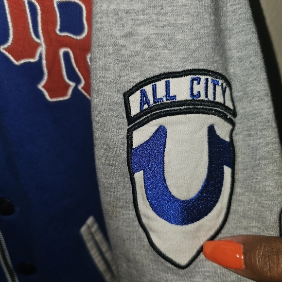 True Religion Blue and Gray Jacket with Red Accents - Picture 7 of 11